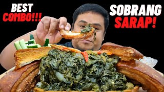 MUKBANG ASMR CRISPY PORK BELLY  LAING w SHRIMP  MUKBANG PHILIPPINES [upl. by Sadoff]