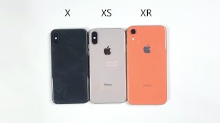 iPhone X vs XR vs XS  SPEED TEST [upl. by Ahsinirt]