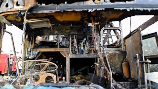 Twenty children dead after Thailand school bus fire [upl. by Ellebana440]