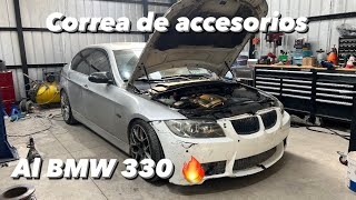 Cómo cambiar correa de accesorios tensor y polea al BMW 330i serie 3 motor N52B30 [upl. by Mccoy]