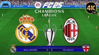 Real Madrid vs AC Milan at Bernabéu  UEFA Champions League 2425 Full Match Gameplay  PS5  4K [upl. by Ahsaercal]