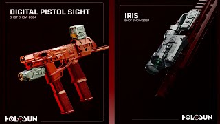 All The New Products From Holosun Optics at ShotShow 2024 Digital Pistol Sight Iris Raid amp PIDK [upl. by Ykcim726]