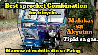 Best sprocket combination pang tricycle！Akyatan at Patag [upl. by Nylarak747]