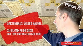 DIY Gartenhaus selber bauen Ep 22  Deckenmontage OSB Platten [upl. by Leggett261]