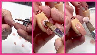 YN NAIL SCHOOL  How To Apply Acrylic to Cuticle Area For Beginner Nail Techs [upl. by Dulla]