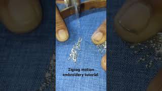 Zigzag motion embroidery tutorial sewingmachine shorts viralshorts [upl. by Anihcak]