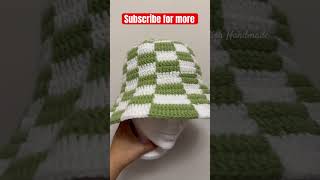 Checkered crochet hat crochet easycrochet crochetideas fyp [upl. by Eener]