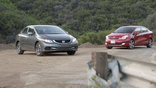 Honda Civic vs Kia Rio  Best Cars for 20k  Edmundscom [upl. by Adnilram]