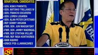 Pres Aquinos speech as he presented LP senatorial candidates [upl. by Ttenaj291]