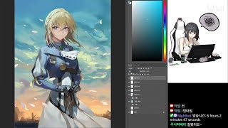 【맥별】 macstar  Violet Evergarden ILLUSTRATION MAKING [upl. by Ahsimot]