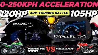 Kawasaki Versys 1000 🆚️ BMW F900XR  0250kph Acceleration  Top Speed Attempt 🔥 [upl. by Nale]