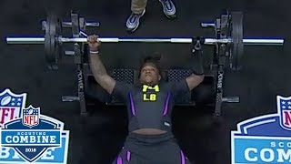 Shaquem Griffins Bench Press with Prosthetic Hand  2018 NFL Combine Highlights [upl. by Millburn688]