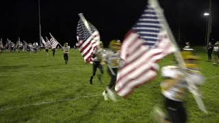 Hillsdale Hawks Football  Players Run the Field with American Flags to Remember the Victims of 911 [upl. by Krongold99]