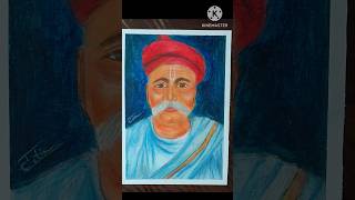 lokman Bal Gangadhar Tilak drawing art oilpastel drawing [upl. by Attenad]