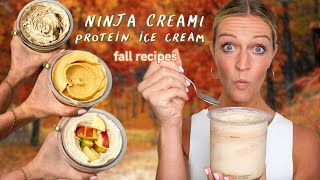 Ninja Creami Protein Ice Cream FALL RECIPES 🍂🍁 [upl. by Hearsh]