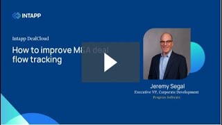 How Progress improved MampA deal flow tracking using Intapp DealCloud [upl. by Madaih]