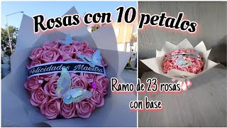 Rosas eternas con 10 pétalos 🌹 Ramo de 23 rosas en color mauve rosa [upl. by Ariam]