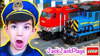 LEGO CITY Train Heist Cops and Robbers Pretend Play for Kids  JackJackPlays [upl. by Els]