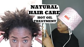 HOT OIL TREATMENT ON NATURAL HAIR [upl. by Delwin]