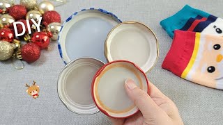 SUPERB  Christmas decoration idea with Jar lids  Amazing recycling crafts  DIY hacks [upl. by Lianna]