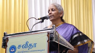 Tmt Nirmala Sitharaman unveils the statue of Swami Balamurugan Adimai at Saveetha Medical College [upl. by Renard189]