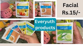 🌺Rs15 One brand facial products everyuth Rs15 facial kit🍊🥒 [upl. by Lerrud]