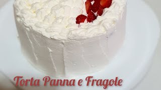 Torta Panna e Fragole con Pan di Spagna di 16 cm [upl. by Temp109]