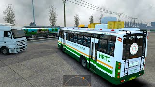 HRTC BUS DRIVER TOOK RISK BECAUSE OF HEAVY TRAFFIC IN SNOW ROAD  HRTC BUS SUPER FAST DRIVING SKILLS [upl. by Weihs684]