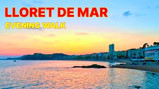 🇪🇸 Scenic Evening Walk in Lloret de Mar Spain 2023 🌞 4K UHD [upl. by Nodnek949]