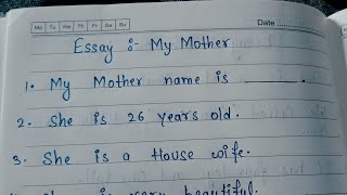 10 Lines On My Mother Essay Writing In English  My Mother 10 Lines Essay [upl. by Fablan]