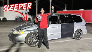 Ultimate Sleeper Minivan Enters Its First Competition Drag Race [upl. by Ativet]