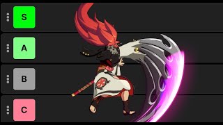 Guilty Gear Strive Baiken Attack Tier List [upl. by Aihsema]