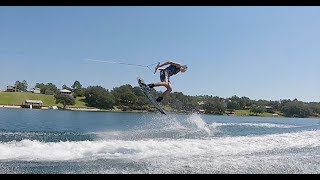 Wakeboarding Behind Yamaha AR195 [upl. by Novyar]