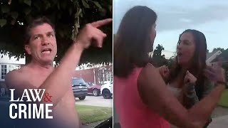 Shirtless Judge Shoves Cop for Arresting His Wife After Brawl with Neighbors [upl. by Einned77]