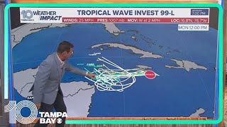 Tracking the tropics Disturbance in the Western Caribbean increasing chances of development [upl. by Meehahs]