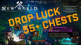 New world Luck Gear testing trophy material drop rates 55 chests [upl. by Amre959]