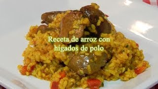 Receta fácil y rápida de arroz con hígados de pollo [upl. by Emor]