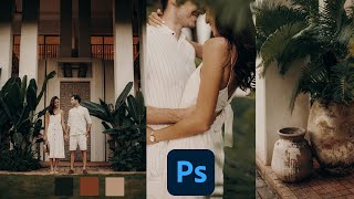 Photoshop Tutorials  Dark Moody Green Brown Color Grading in Photoshop CC 2023 Free Preset [upl. by Gault]