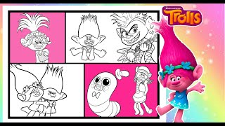 DREAMWORKS TROLLS World Tour Coloring Page COLOR BRANCH POPPY COOPER BARB MRDINKLES  MARKERS [upl. by Eifos229]