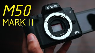 Canon EOS M50 Mark II  Unboxing and First Look Hindi [upl. by Ayadahs]