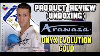 Product Review Arawaza Onyx Evolution Gold Kumite KarateGi unboxing [upl. by Tlaw640]