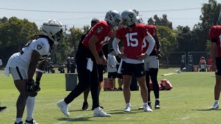 O’CONNELL amp MINSHEW PASS TO RUNNING BACKS QB COMPETITION DAY 3 IN TRAINING CAMP [upl. by Anibla988]