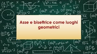 Asse e bisettrice come luoghi geometrici [upl. by Ariad]