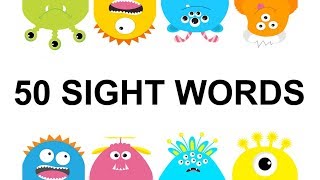 50 Sight Words For Grade 1 And 2  flashcards high frequency dolch words childrens reading grade 1 [upl. by Arretnahs]