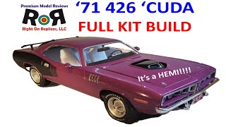 ‘71 Plymouth 426 HEMI Cuda 124 Scale Revell 2943 Full Build amp Review [upl. by Shaylynn]