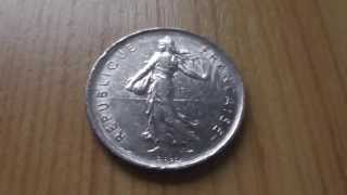 Wonderful France  5 Francs coin  Liberte Egalite Fraternite from 1971 in HD [upl. by Notyard]