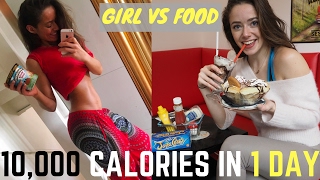 10000 CALORIE CHALLENGE Girl VS Food EPIC Cheat Day [upl. by Nnylireg545]