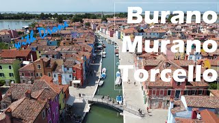 Italy  Burano Murano and Torcello with Drone [upl. by Noyar]