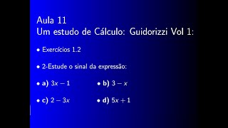 Cálculo diferencial e Integral Exercícios 12 Aula 11 [upl. by Arutnev65]