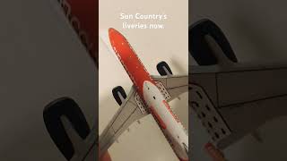 Sun Countrys liveries then vs now aviation suncountry [upl. by Ahsasal]